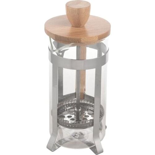 French Press Eco-Friendly Bamboo Cover Coffee Plunger Tea Maker Percolator Filter Press Coffee Kettle Pot Glass Teapot