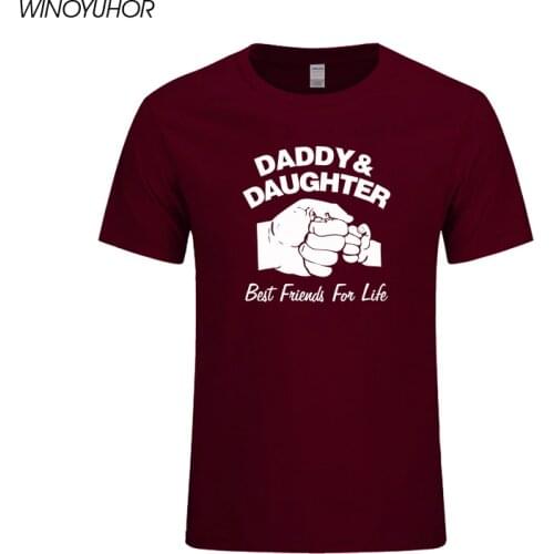 Daddy And Daughter Best Friends For Life Fathers Day Dad Gift Funny Printed T Shirt Cotton Short Sleeve T-Shirts Homme