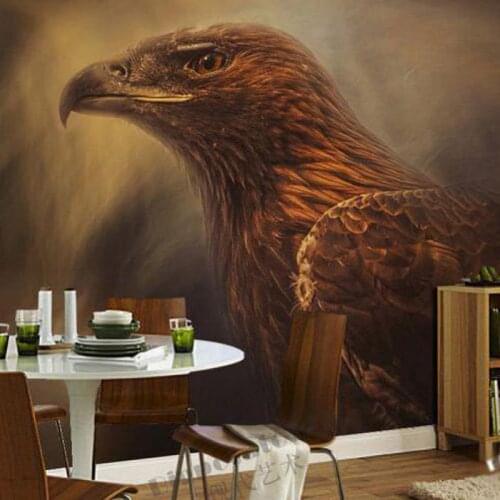 Custom size hand-painted abstract black and white eagle living room bedroom dining room TV background wallpaper mural