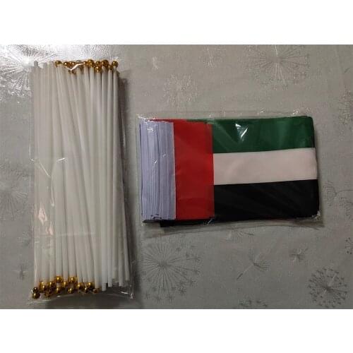 KAFNIK,50 PCS 14*21cm United Arab Emirates National Hand Waving Flag Free Shipping