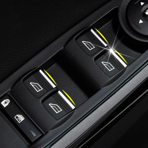 Carmilla Car Stainless Steel Windows Lift Trim ABS Window Lift Buttons Decocation Stickers For Ford Focus 3 MK3 4 MK4 2012- 2017