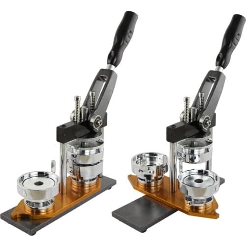 Button Maker Badge Machine with 500 Pcs Circle Button Parts Rotate Button Badge Punch Press Machine for DIY Badges All Size