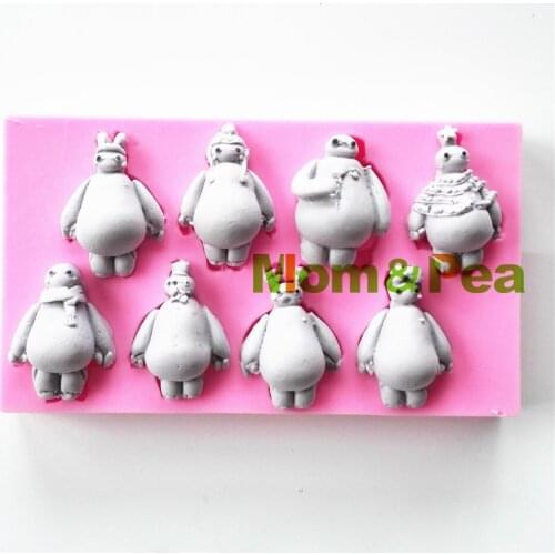 Mom&Pea 0755 Free Shipping 8-Blow-up Man Shaped Silicone Mold Cake Decoration Fondant Cake 3D Mold Food Grade