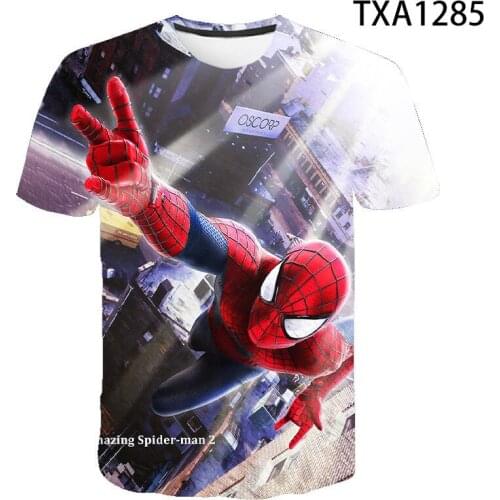 Marvel Spider Men Summer New Mens And Womens T-Shirts 3d Printing Popular Movies Childrens Fashion Casual Cool Tops Plus Size