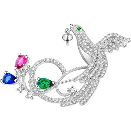 New Exquisite Fashion Freshwater Pearl Phoenix Corsage Brooch with Drill Hijab Pin Clothing Accessories Womens Coat Button Gift