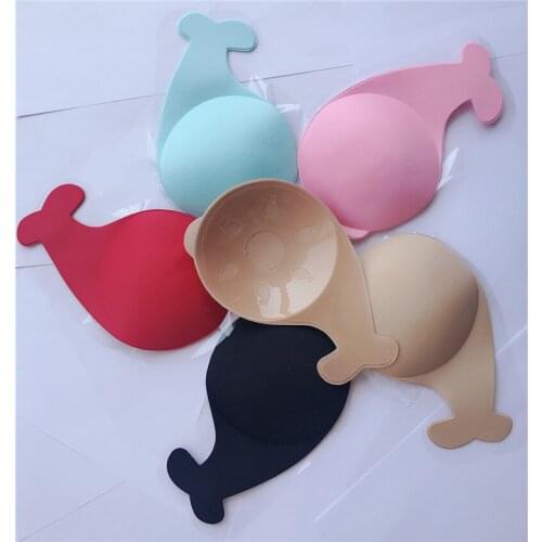 NEW 5 Colors Lucky Dolphin Stick On Bra Self Adhesive Backless Strapless Invisible Silicone Bra for Women Dropship