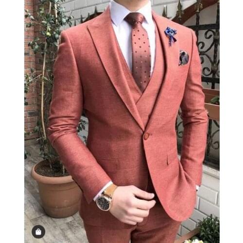 New Arrival 2021 Wedding Groom Tuxedos Suits Slim Fit Bridegroom For Men Groomsmen Suit Formal Business Party Blazer 3 Pieces