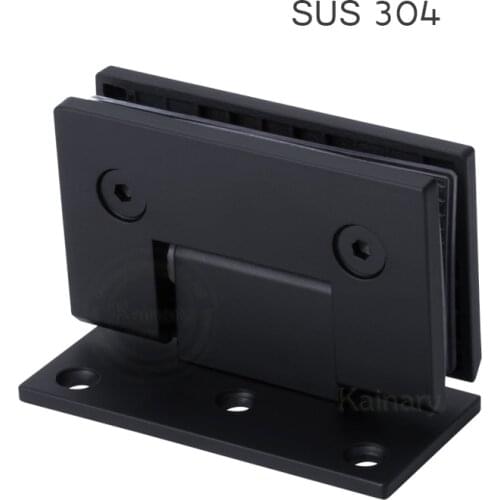 Stainless steel 304 grade single side matte black color stainless steel bathroom glass clips,shower room glass clamp 90 degree