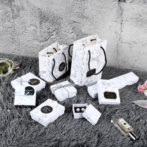 Ornament rings necklace earrings stud jewelry box to marble gift box коробка упаковка gift bag boite dragees de mariage package