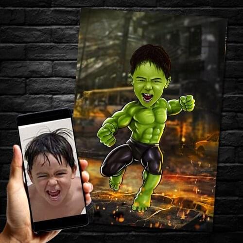Customize Portrait Photo Marvel The Avengers Your Superhero Picture Modern Wall Art Living Room Posters Prints HD Home Decor DIY
