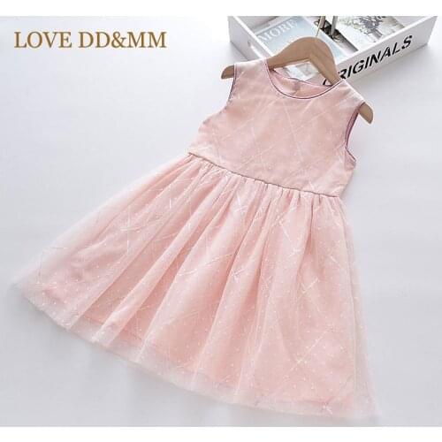 LOVE DD&MM Girls Princess Dress New Summer Kids Sequin Embroidery Outfits Vestidos Children Clothing Baby Costumes Mesh Dress