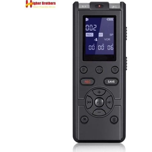 Professional Digital Voice Recorder Smart Sound Control Noise Reduction HD HIFI Loseless Music MP3 Player TF Card 64G Extend