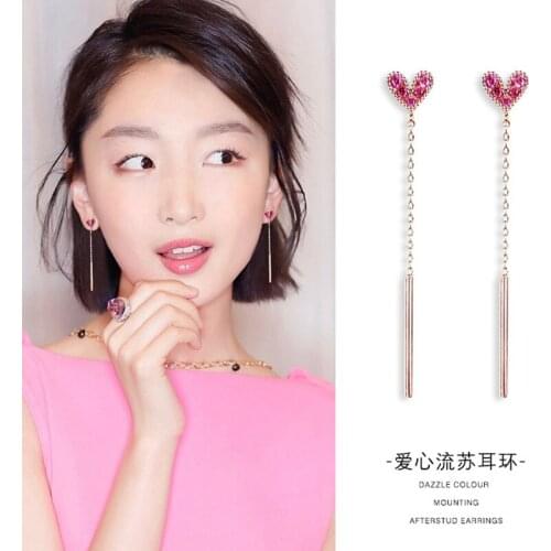 Drop Shipping Fashion 925 Sterling Silver Dazzle Colour After Stud Earrings Brincos For Christmas Gifts Girls Friend Jewelry