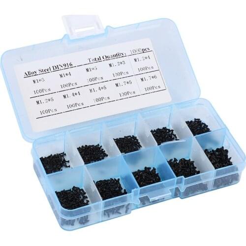 SHGO HOT-1000 Pcs M1 M1.2 M1.4 M1.7 Phillips-Head Miniature Screws Electronic Small Countersunk Head Self-Tapping Screws