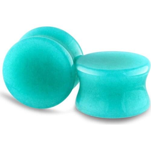 Ear Expander Ear Piercing 1 Pair of Opalite Stone Ear Plugs Tunnels Gauges Expander Body Piercing Jewelry