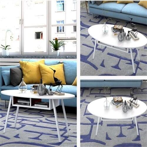 100x50x42CM Modern Oval Wood Bedside Table Sofa Side Coffee Table Living Room Tea Table Storage Cabinet