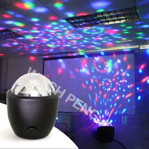 USB LED Mini Stage Light Sound Actived Multicolor LED Disco Ball USB Powered Magic Effect Lamp for Party Concert Small Light