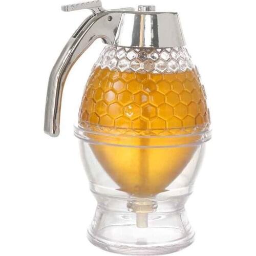 Visual Touch Squeeze Bottle Honey Jar Container Bee Drip Dispenser Kettle Storage Pot Stand Holder Juice Syrup Cup Kitchen Tool