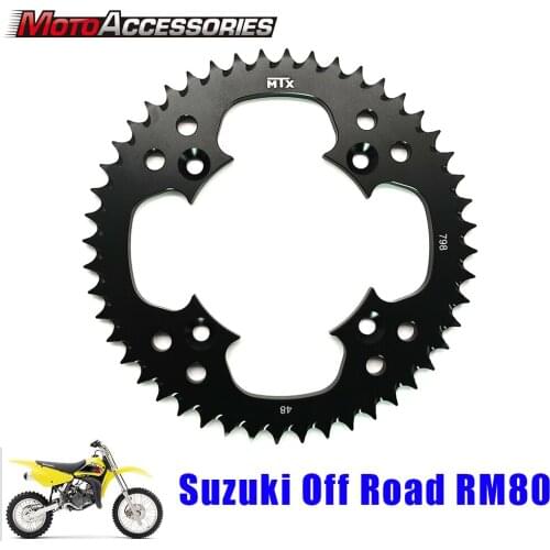 MTX SPROCKET For Suzuki Off Road RM80 48 Teeth Aluminium Alloy Rear Chain Sprockets Motorcycle Rebuilding Accessories