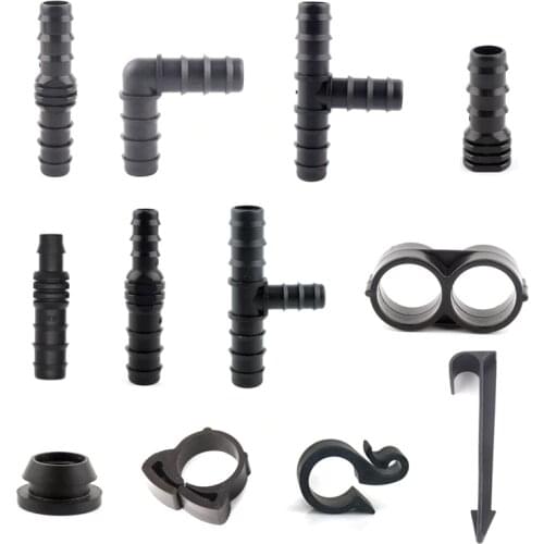 10pcs 20mm PE Pipe Connectors Agricultural Micro Irrigation Hose Connector Gardening Watering Kits Tube Tee Elbow Joints