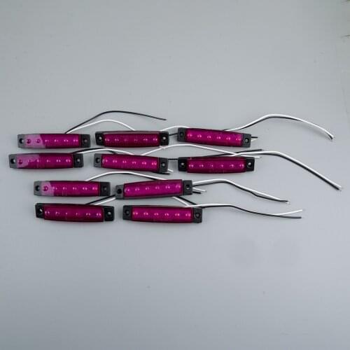 10Pcs Purple 6 LED Boat Truck Trailer Side Marker Indicator Light Rock Lamp for Universal Cars Trucks Boats Trailers DC 12V-24V
