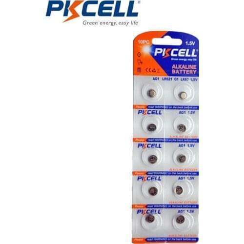 10Pcs AG1 Alkaline Button Battery LR60 164 621 Coin Cell For Watches Toys Electric Devices PKCELL