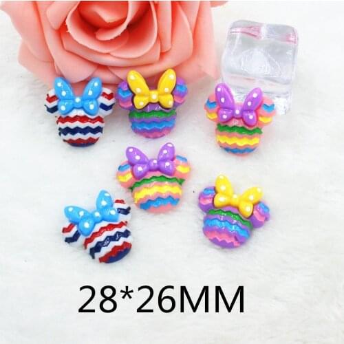 10pcs/lot flat back resin cartoon mouse with bow DIY resin cabochons accessories