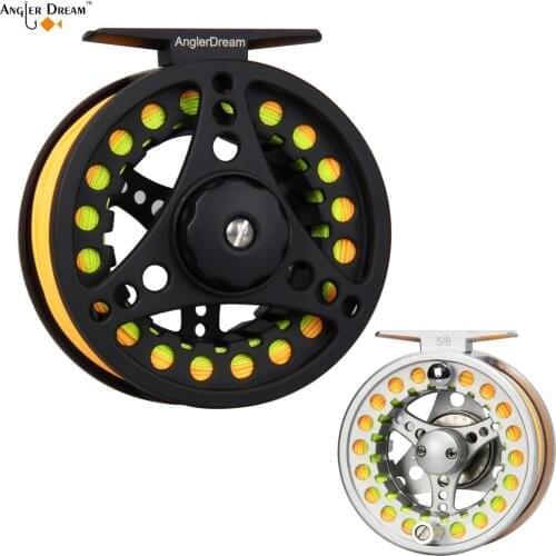 3/4 5/6 7/8 WT Fly Reel Combo Large Arbor Aluminum Black / Silver Fly Fishing Reel WF Floating Fly Fishing Line Backing Leader