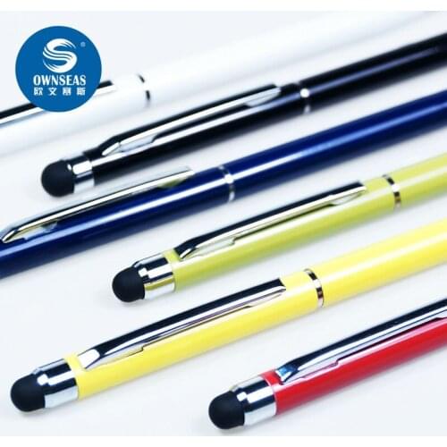 500 pcs/lot 2 in 1 caneta Stylus Pen Metal Pen