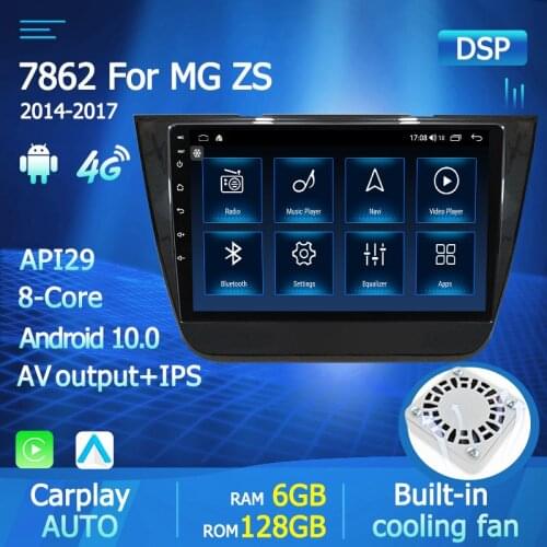 Car Android 10.0 RAM 6G+128G 2 Din Car Video Radio Octa Core WIFI GPS Wireless Multimedia For MG ZS 2014-2017 8 Core IPS Carpaly