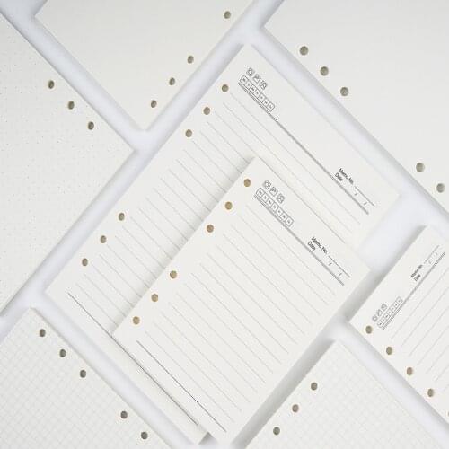 High Quality Ring Binder Notebook A5 Personal A6 A7 Insert Refills 6 Holes Loose Leaf Spiral Diary Planner Inner Core 100g Paper