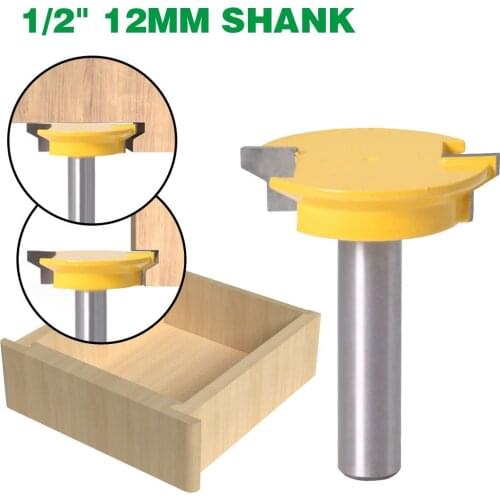 1PC 1/2" Inch 12.7MM 12MM Shank Milling Cutter Reversible Drawer Front Joint Router Bit Wood Carving Milling Cutter For Wood