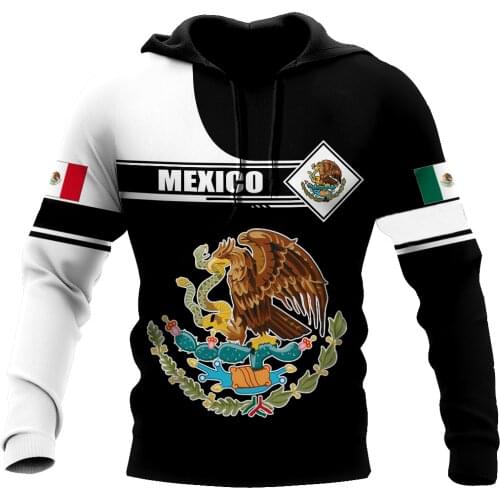 Mexico Flag Men Casual 3D Print Hoodies Man Harajuku Pullover Women Hood Sweatshirt Jacket Unisex New Fashion Streetwear Coat 04