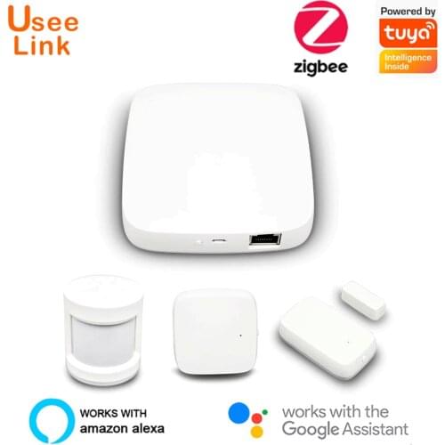 UseeLink Smart Home Automation Scene Security Alarm Kit Zigbee Hub PIR Sensor Door Sensor Temperature and Humidity Sensor Tuya