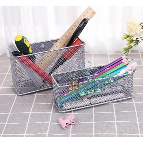 Student Classroom Dormitory Bedroom with Stylish Cute Simple Pen Holder Durable Refrigerator Wire Mesh Magnetic Basket Storage