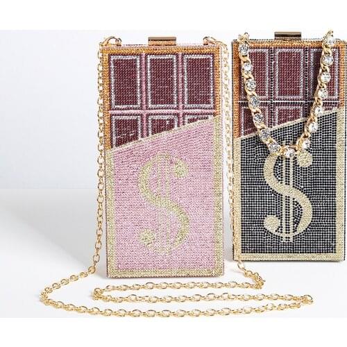 Money Clutch Rhinestone Purse Women Handbag For Party Evening Designer Bags Luxury 2021 New Fashion Wallet Women Crossbody Bag