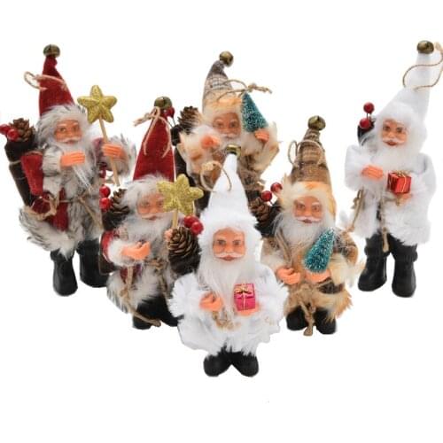 Creative Christmas Tree Hang Decorative Pendant Stand Santa Claus Doll Gift For Home Shop Office Party Decoration Ornaments