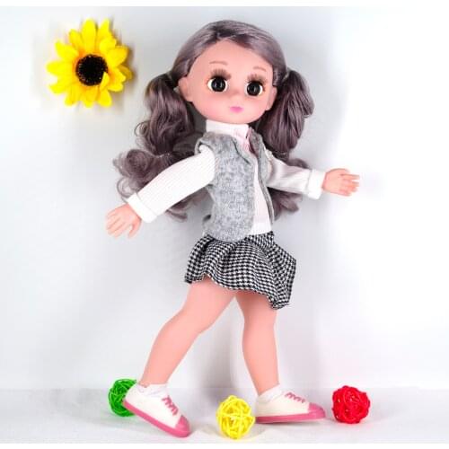 30cm Fashion Doll Toys For Girls American Doll Accessories 1/6 Body Make-up 3D Eyes Beautiful Princess BabyPlaymate For Children