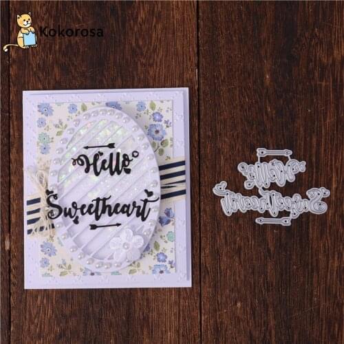 Kokorosa Hello Word Metal Cutting Dies Word Dies Stencils for Scrapbook Card Decor Craft Dies Embossing New Dies for 2020
