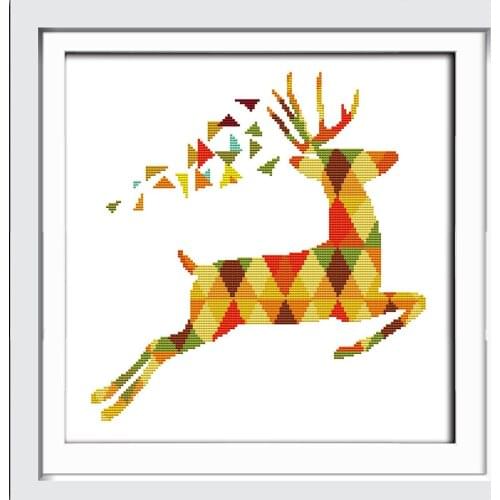Seven color deer cross stitch kit animal18ct 14ct 11ct count print stitching embroidery DIY handmade needlework plus