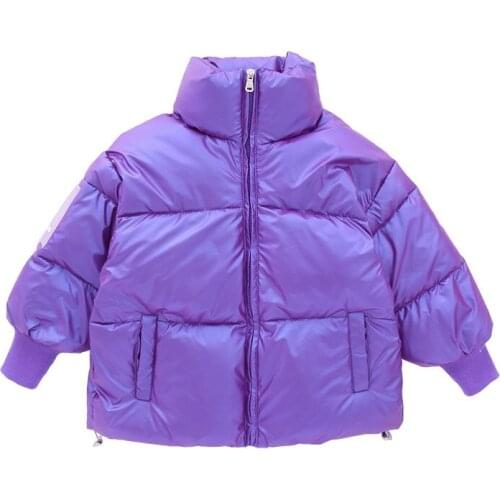 2021 Winter New Products Childrens Lightweight Down Jacket Boys and Girls White Down Girls' Colorful Bright Surface Warm