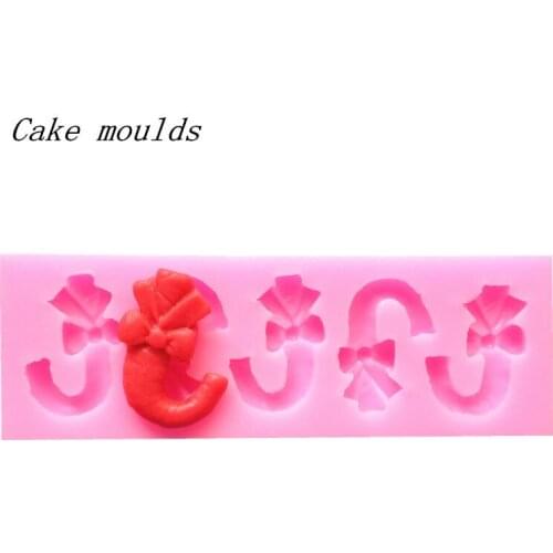 Wholesale Silicone mold K334 Christmas crutches shape Clay mold Fondant cake mold Baking mold