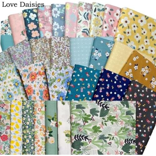 Pastoral Small Flower Floral Plant Lemon Girl Daisy Rabbit 100% Cotton Twill Fabric for Bedding Clothing Dress Shirt Quilt