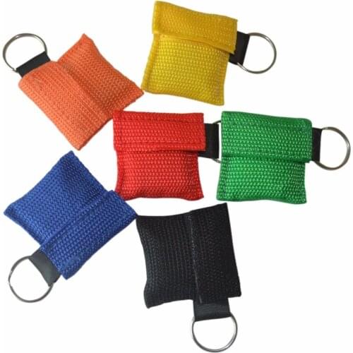 Portable 20Pcs/lot CPR Resuscitator CPR Barrier Keychain Key Ring For CPR/AED Rescue Training With One-way Valve Health Care