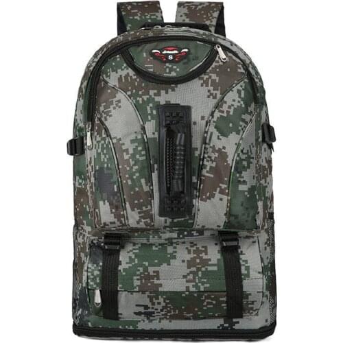 60L Outdoor hiking bag. Travel bag. Backpack Super large capacity army green camouflage travel backpack waterproof