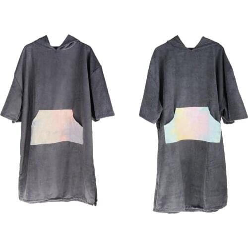 Microfiber Hooded Poncho Towel Bath Robe for Unisex Adult Surf Beach Wetsuit Changing for the Beach Pool Lake Water Park