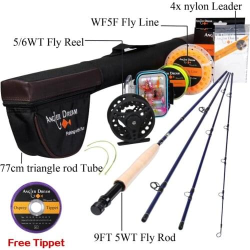 Angler Dream 30T Carbon Fiber Fly Fishing Rod With Fly Fishing Reel And Fly Fishing Line Combo & Free Tippet