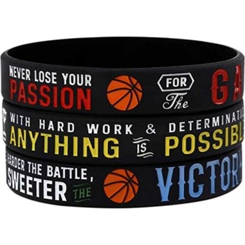 With Motivational Sayings -Anything Is Possible Silicone Wristband Men Women Inspirational Bracelets