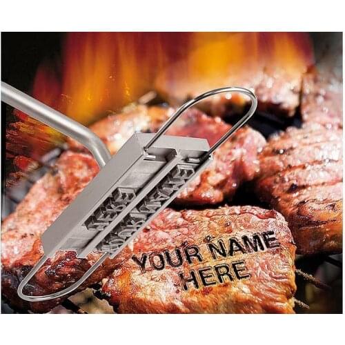 DIY BBQ Grill Meat Steak Branding Iron With Changeable Letter Tool Name Set Barbecue Tools