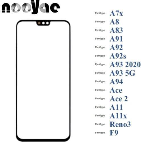 Black Digitizer LCD Sensor Glass Panel For Oppo A7x F9 A8 A11 A11X A83 A91 Reno 3 Ace 2 Touch Screen Glass lens